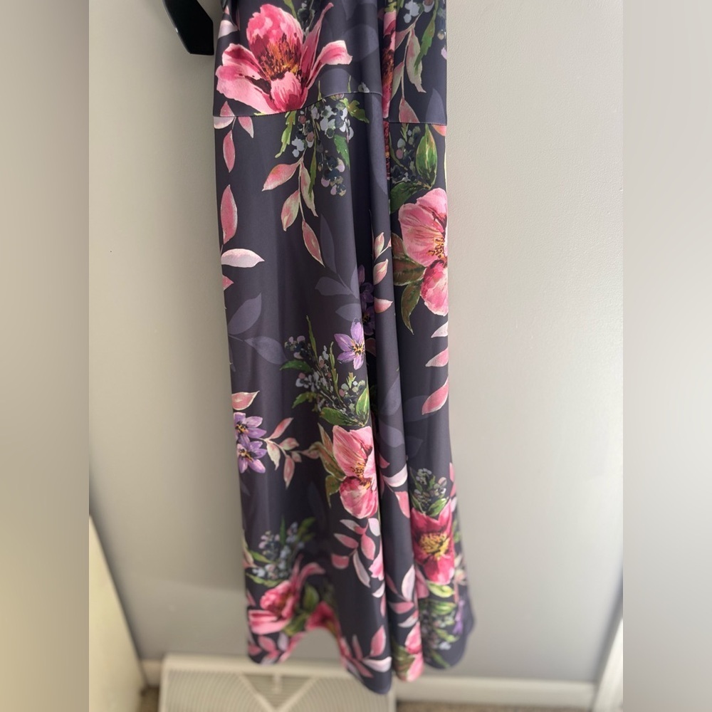 Melonie T Women’s Belted Sleeveless Floral Maxi Evening Gown Dress SZ 4 New - Picture 4 of 11